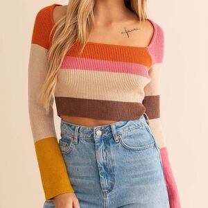 Le Lis Pink and Orange Knit Top